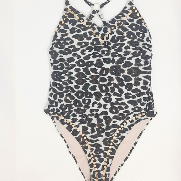 Juicy Couture Leopard Studded One Piece Swimsuit - Picture 4 of 6